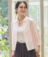 JIYU-KU(LARGE SIZE)/【ドラマ「明日はもっと いい日になる」着用】【接触冷感・吸水速乾・洗える】ナチュラルリネンクロップド丈 シャツ/508167411