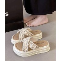 miniministore/ミニミニストア miniministore 厚底サンダルパール付クロスサンダル韓国風/508167444