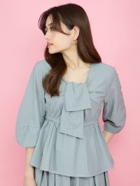 QUEENS COURT/クイーンズコート QUEENS COURT サッカーリボンディティールブラウス≪手洗い可能≫/508167526