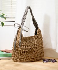 cache cache/カシュカシュ cache cache ドロストギャザーハンドル柄編トート/508170386