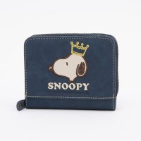 PEANUTS/ピーナッツ PEANUTS 財布 レディース 二つ折り ラウンドファスナー 人気 キャラクター SNOOPY 刺繍 王冠/508171008
