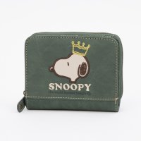 PEANUTS/ピーナッツ PEANUTS 財布 レディース 二つ折り ラウンドファスナー 人気 キャラクター SNOOPY 刺繍 王冠/508171008