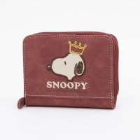 PEANUTS/ピーナッツ PEANUTS 財布 レディース 二つ折り ラウンドファスナー 人気 キャラクター SNOOPY 刺繍 王冠/508171008