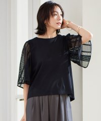 JIYU-KU（SMALL SIZE）/【洗える】レースエッジフレアスリーブ トップス/508171029