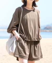 reca/レカ reca ラッシュガードドロストプルオーバーセットアップ（hi287380－30－set） （モカ）/508171049