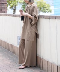 reca/レカ reca ラッシュガード前後2wayチュニックセットアップ（hi287381－30－set）（モカ / ワイドパンツセット）/508171050