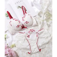 Lace Ladies/レースレディース Lace Ladies 【2点セット】配色 フラワー レース 3/4 ブラ&ショーツ 【返品不可商品】/508171217
