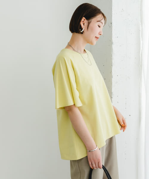 tシャツ リンネル8月号掲載「UR TECH」Fby ROSSO　UVCUTバックテールフレアスリーブTシャツ レディース リンネル8月号掲載『UR TECH』Fby ROSSO UVCUTバックテール