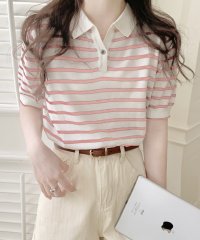 Girly Doll/ガーリードール Girly Doll ボーダーポロシャツ【韓国ファッション】/508171670