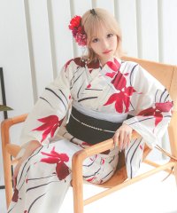 Retica/レティカ Retica 浴衣レディース レトロ クリーム地 流水金魚 ゆかた 3点セット 浴衣 平帯 下駄/508172277