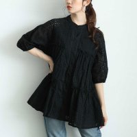 Sawa a la mode/サワアラモード Sawa a la mode レースティアードコットンチュニックブラウス/508172407