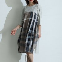Sawa a la mode/サワアラモード Sawa a la mode トラッドなチェック柄が引き立つコクーンワンピース/508172452