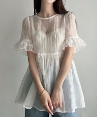 Meiru/メイル Meiru Meiru シアーペプラムブラウス/508172511