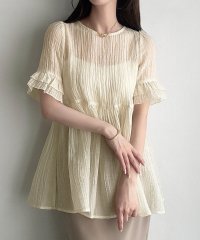 Meiru/メイル Meiru Meiru シアーペプラムブラウス/508172511