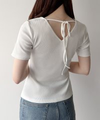 mipiarl/ミピアール mipiarl mipiarl バックリボンリブトップス/508172517