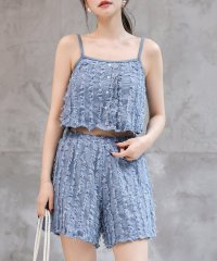 TeddyShop/テディショップ Teddyshop レディース水着 クロップドフリンジキャミソールハイウエストビキニ+ショートパンツ 上下3点セット 【返品不可商品】/508172540