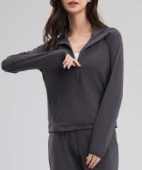 TeddyShop/テディショップ Teddyshop レディース 長袖2WAYハーフジップ＆ハイネックトップス+ハイウエストパンツ 上下2点セット [ヨガ/フィットネス/ジム]/508172550
