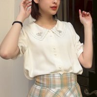 F.i.n.t/フィント F i.n.t 【洗える】 リトルローズ刺繍カットワーク衿ブラウス/508172681