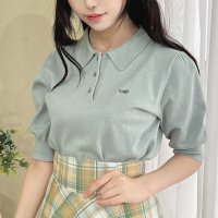 an another angelus/アンアナザーアンジェラス an another angelus 【洗える】ANロゴ刺繍ニットポロ/508172684