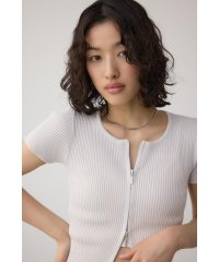 AZUL by moussy/Wジップショートスリーブ配色リブプルオーバー/508173357