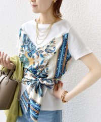 SHIPS WOMEN/《一部予約》【WEB限定】〈手洗い可能〉スカーフ コンビ TEE/508173532