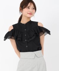 MISCH MASCH/ミッシュマッシュ MISCH MASCH 2026春夏新作 フリル肩開きシャツブラウス/508173838