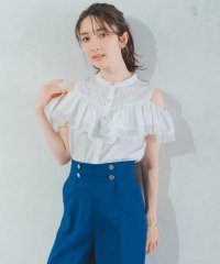 MISCH MASCH/ミッシュマッシュ MISCH MASCH 2026春夏新作 フリル肩開きシャツブラウス/508173838