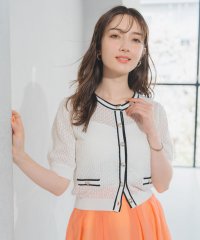 MISCH MASCH/ミッシュマッシュ MISCH MASCH 2025春夏新作 バイカラー透かし柄ニットカーディガン/508173851