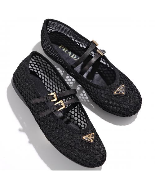 プラダ PRADA PRADA パンプス 1F915N 099 メッシュ バレリーナ