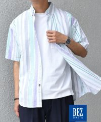 SHIPS any MEN/SHIPS any: BEZ TEXTILE マルチカラー ストライプ/ソリッド ボタンダウン ショートスリーブ シャツ◇/508174568