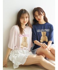 gelato pique/【ONLINE限定】【接触冷感】ベアワンポイントTシャツ&ストライプショートパンツセット/508174696
