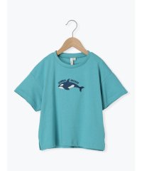 Samansa Mos2 Lagom/【吸水速乾】シャチ刺繍Tシャツ/508174742