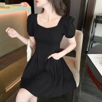 Belle Cie/ベルシー Belle Cie ワンピース 半袖 ミニワンピース パワショル パフスリーブ フレア レディース 韓国ファッション ミニ丈 パーティ デート 細身 /508175082