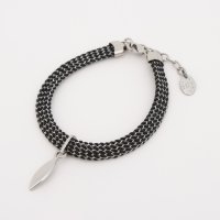 AGATHA PARIS/アガタ パリ AGATHA PARIS ヴェジタシオンラグジュリアントブレスレット、ベルベット、ブラック／シルバー/508175517