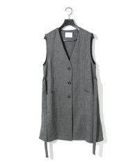 MIDIUMISOLID/MIDIUMISOLID for Ladies Aラインノーカラーロングジレ/508176033