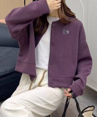 aimoha/アイモハ aimoha ミニロゴ刺繍カジュアルカーディガン/508176087
