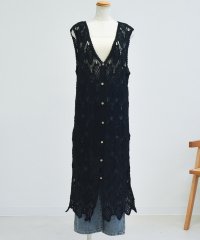 TeddyShop/テディショップ Teddyshop レディース 透け感ジオメトリッククロシェ編みロングジレ/508176202
