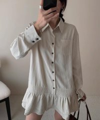 TeddyShop/テディショップ Teddyshop レディース 長袖ストライプティアードフリルミニワンピース/508176204