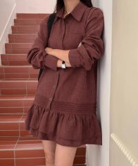 TeddyShop/テディショップ Teddyshop レディース 長袖ストライプティアードフリルミニワンピース/508176204