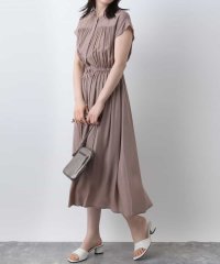 OFUON/ギャザーデザインワンピース/洗える/WEB限定/508176896