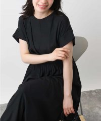 OFUON/ウエスト切り替えキーネックワンピース/洗える/WEB限定/508176897