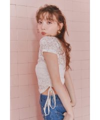 rienda/バストギャザーデザインレースカットトップス/508176982
