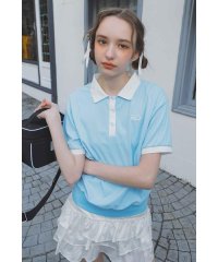 rienda/RDバイカラールーズポロシャツ/508176986