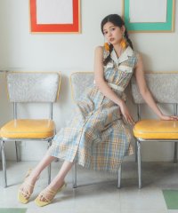 REDYAZEL/バイカラーチェックノースリーブシャツワンピース/508177045