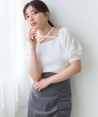 AND COUTURE/シアースリーブクロスネックプルオーバー/508177053
