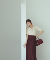 NATURAL BEAUTY BASIC/サイドボタンリネンライクスカート/508177062