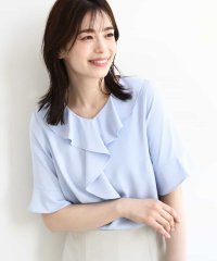 OFUON/ラッフルカラーブラウス/UVカット/接触冷感/洗える/WEB限定サイズあり/508179237