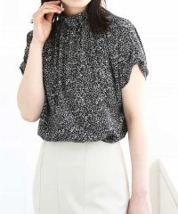 OFUON/モノトーンリーフ柄ブラウス/洗える/WEB限定サイズあり/508179238