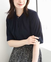 OFUON/フロントタックジョーゼットブラウス（五分袖）/UVカット/接触冷感/洗える/WEB限定サイズあり/508179239