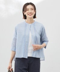 J.PRESS LADIES/【洗える】シアーピンストライプ ブラウスライク カットソー/508179814